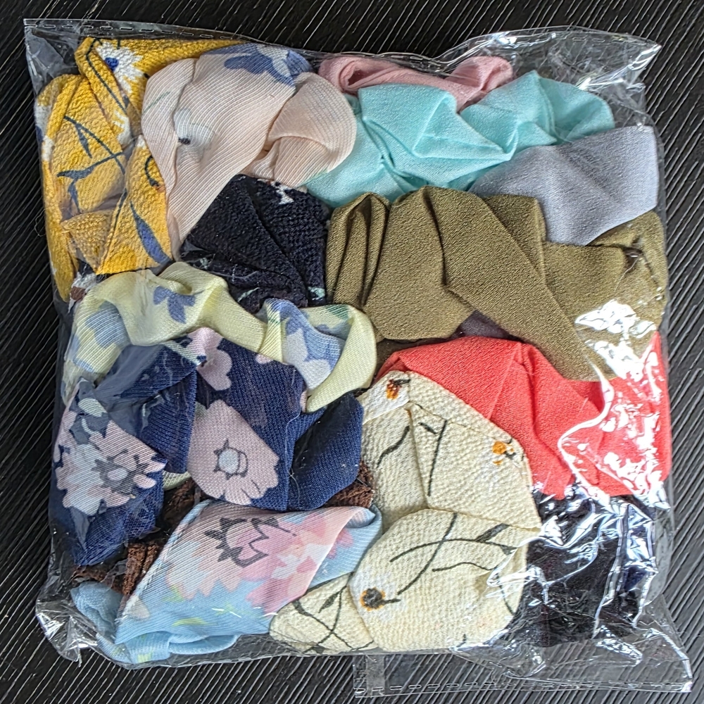 Colorful 15 Hair Scrunchies Set